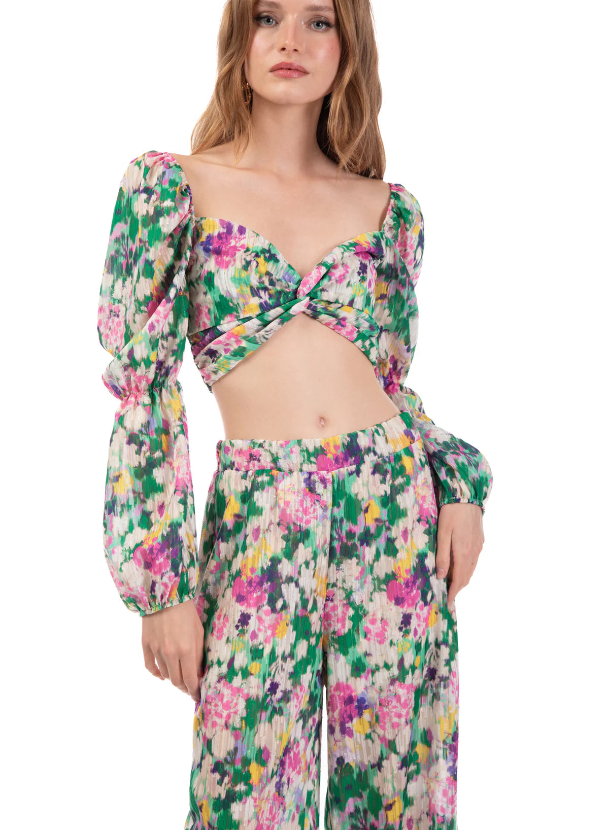 Top crop floreale