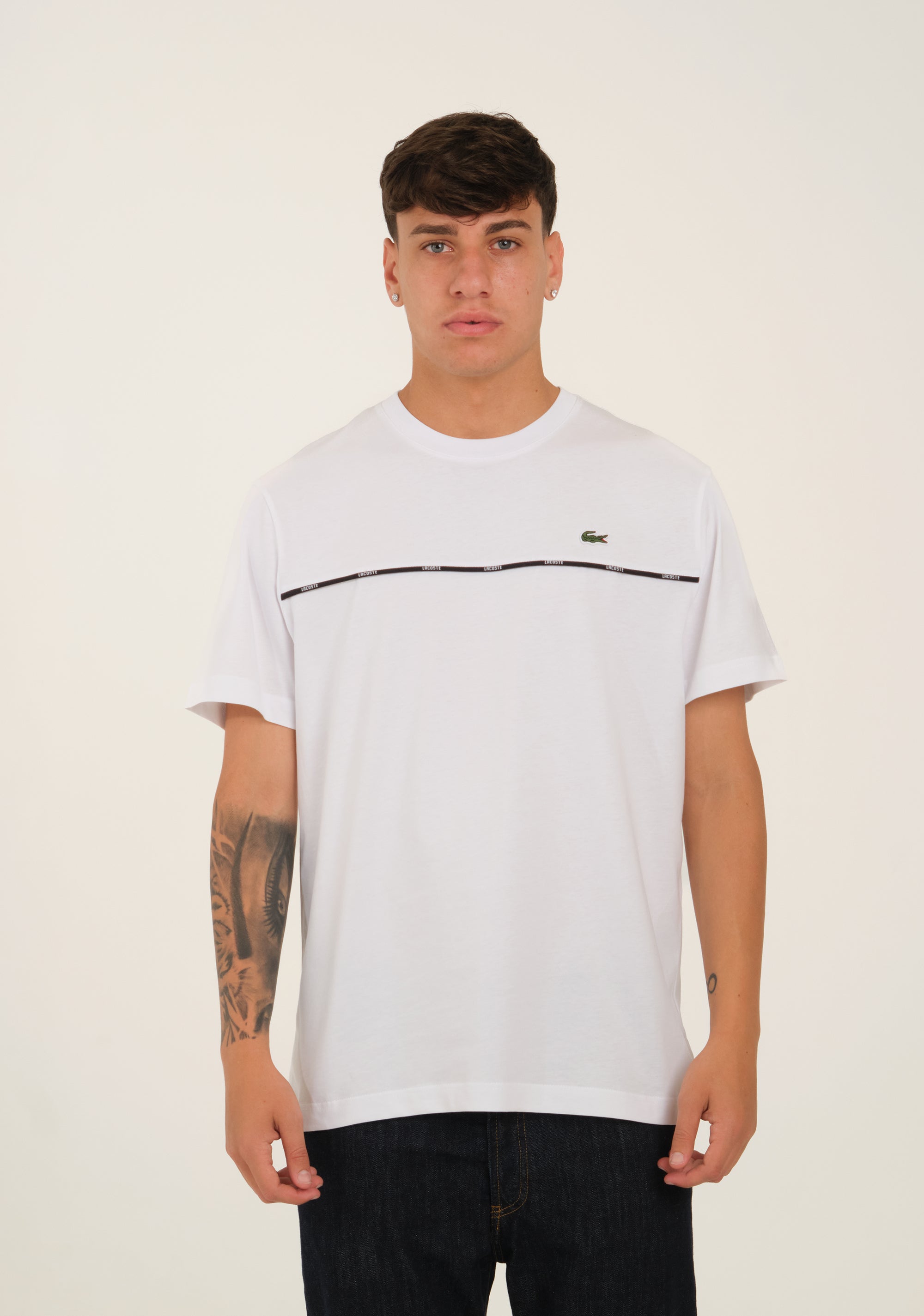 T-shirt in jersey con bordo