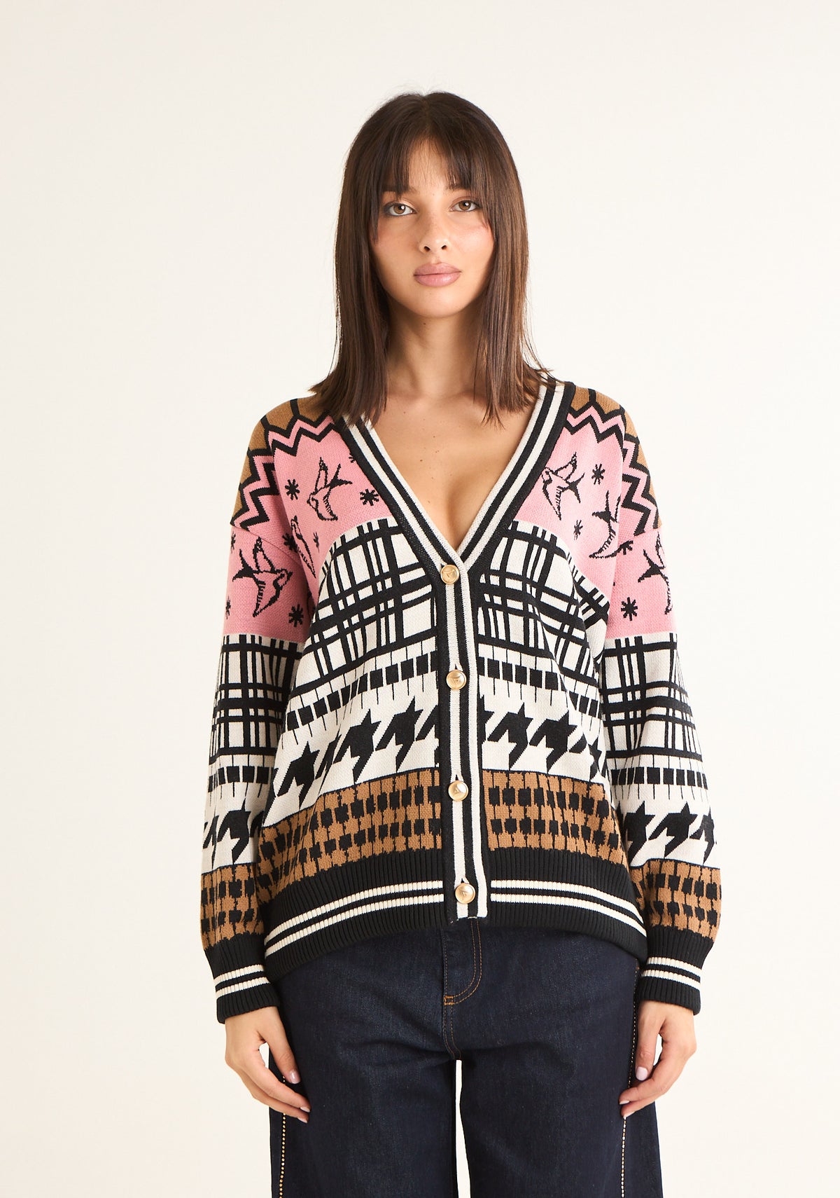 Cardigan in maglia multicolor