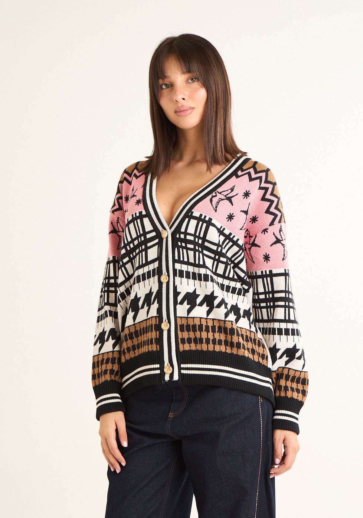 Cardigan in maglia multicolor