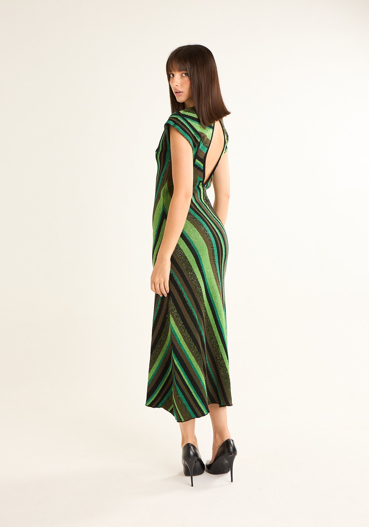 Abito lungo fantasia chevron