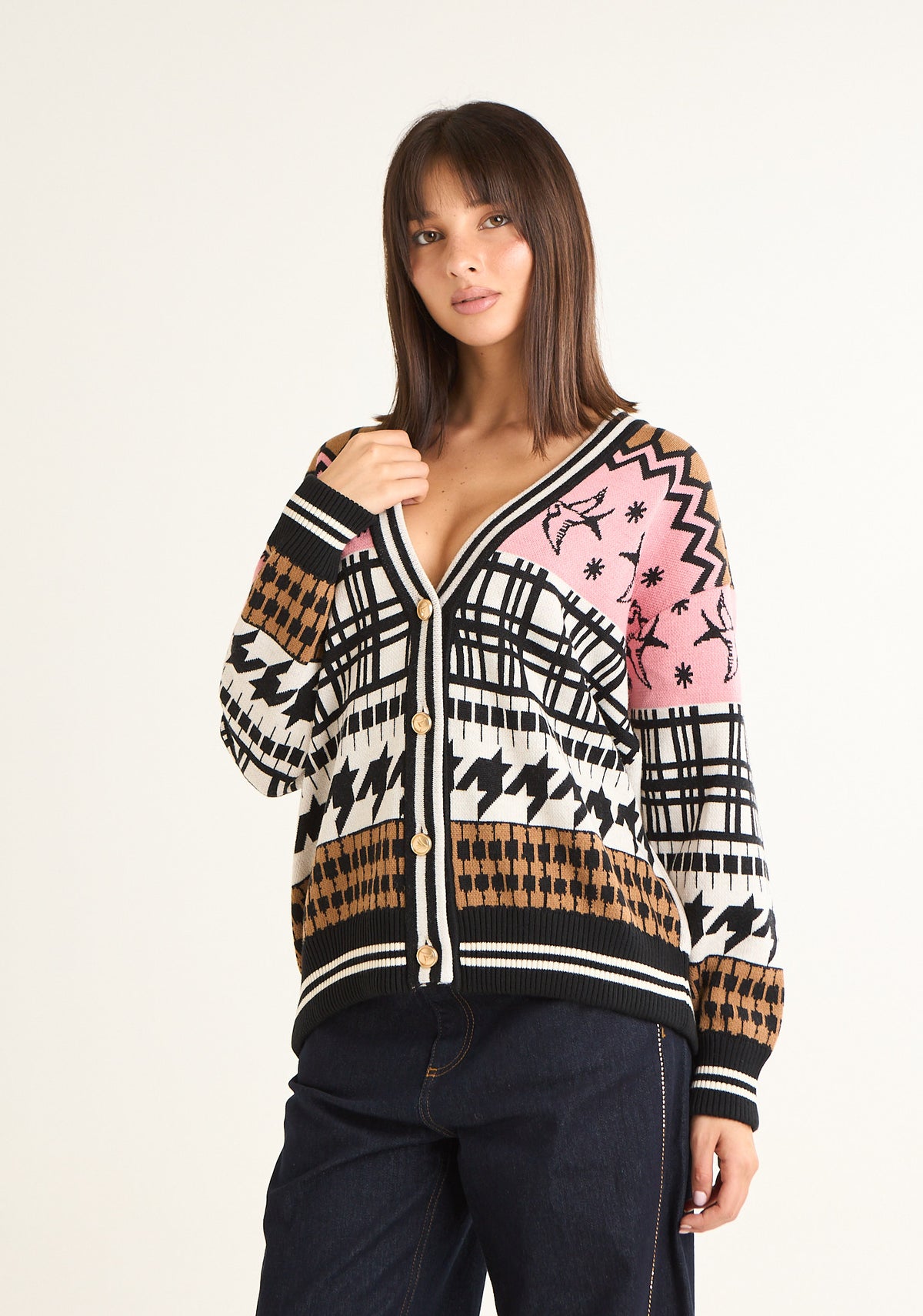 Cardigan in maglia multicolor