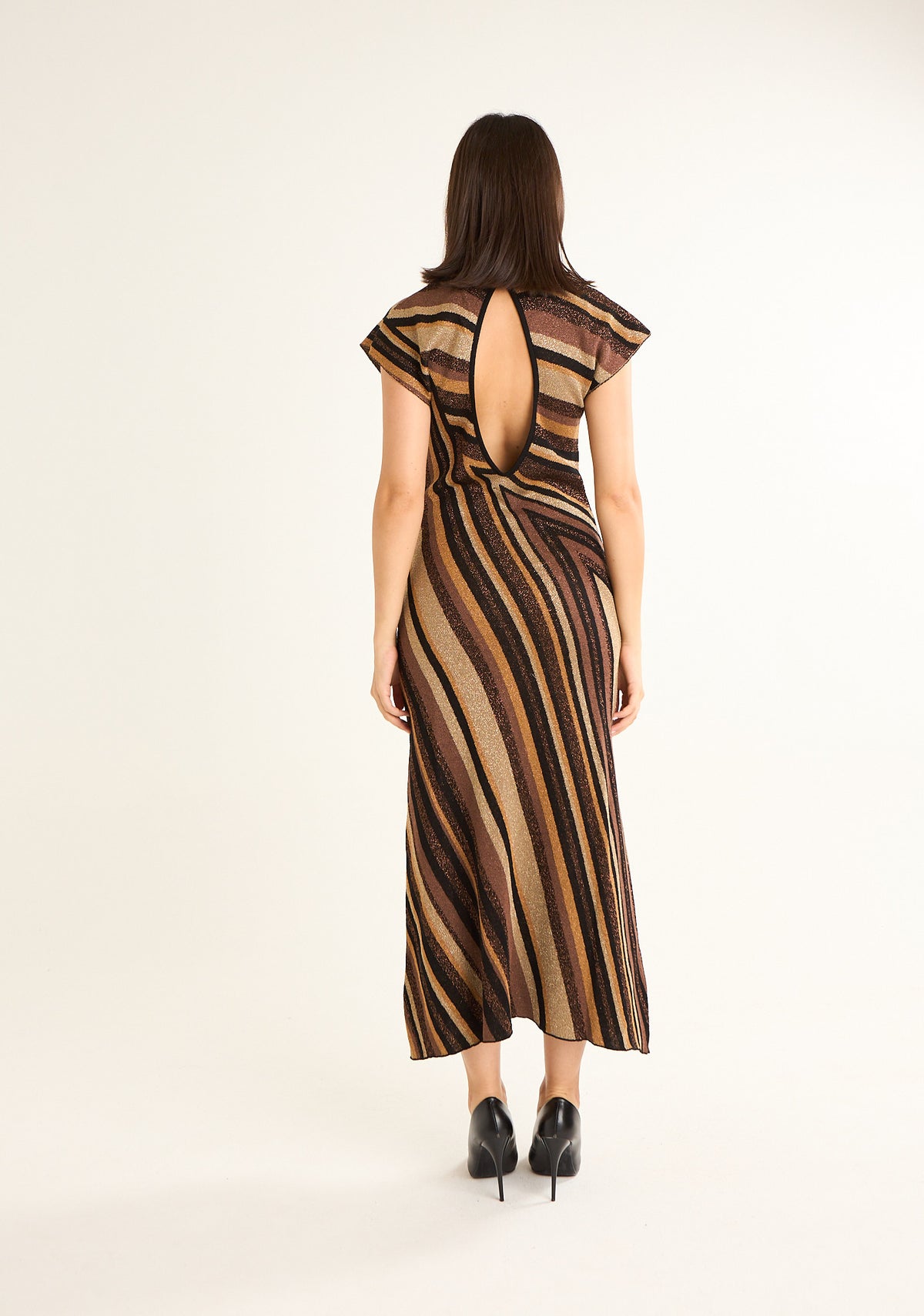 Abito lungo fantasia chevron