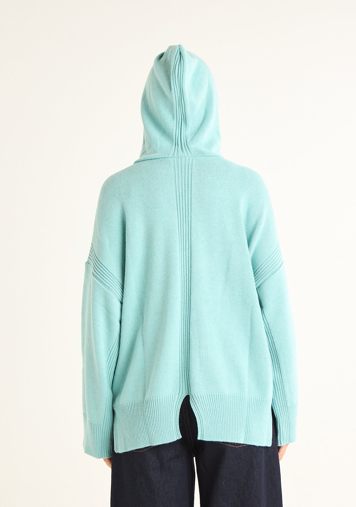 Maglia merinos con cappuccio