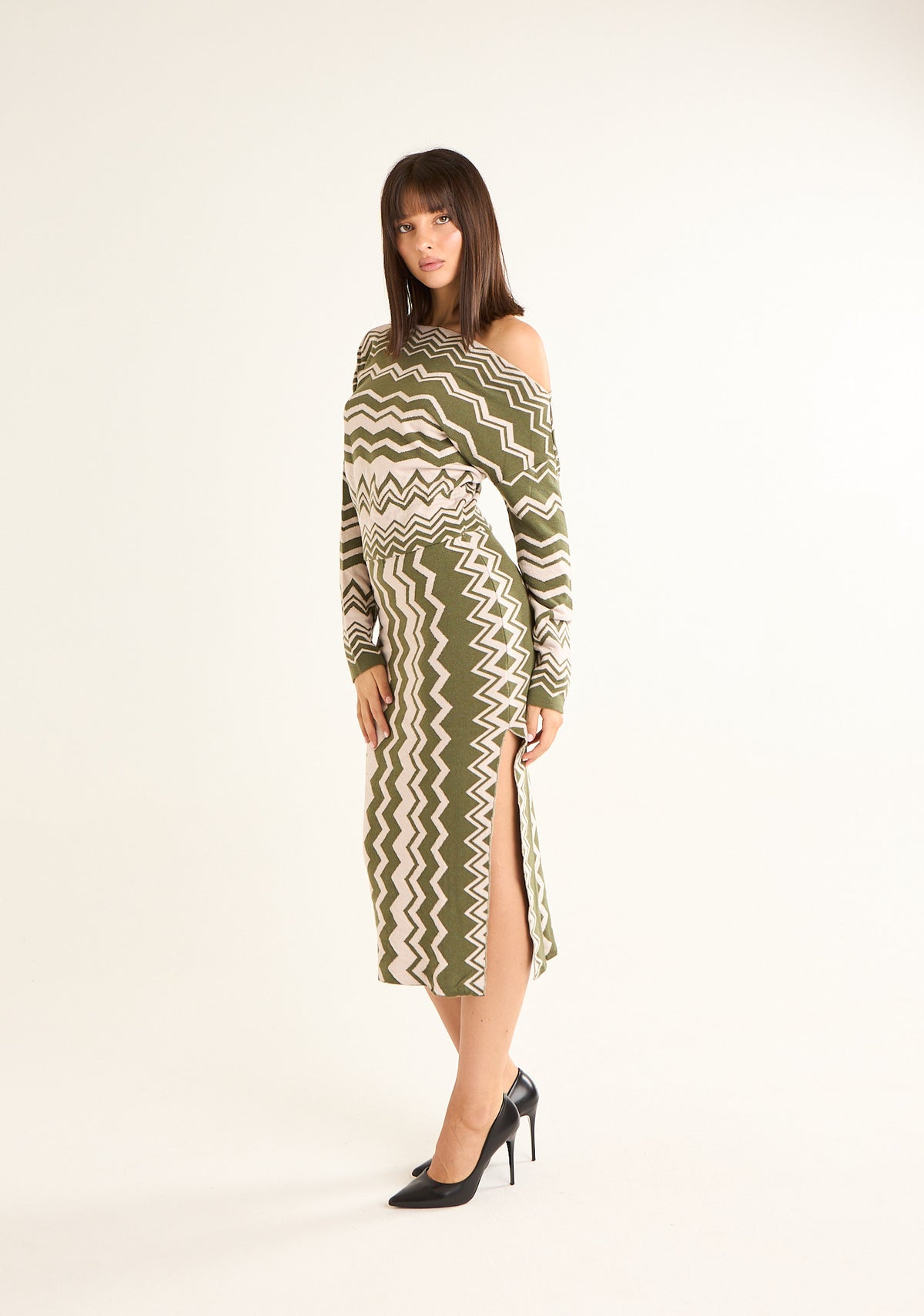 Abito in fantasia chevron
