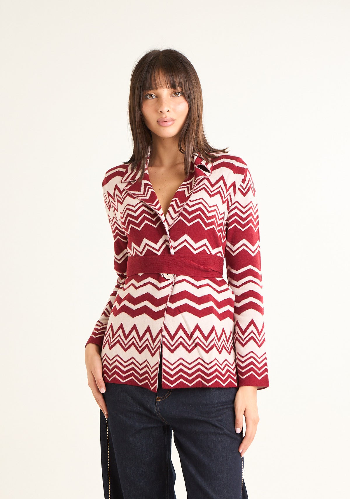 Giacca in maglia jacquard