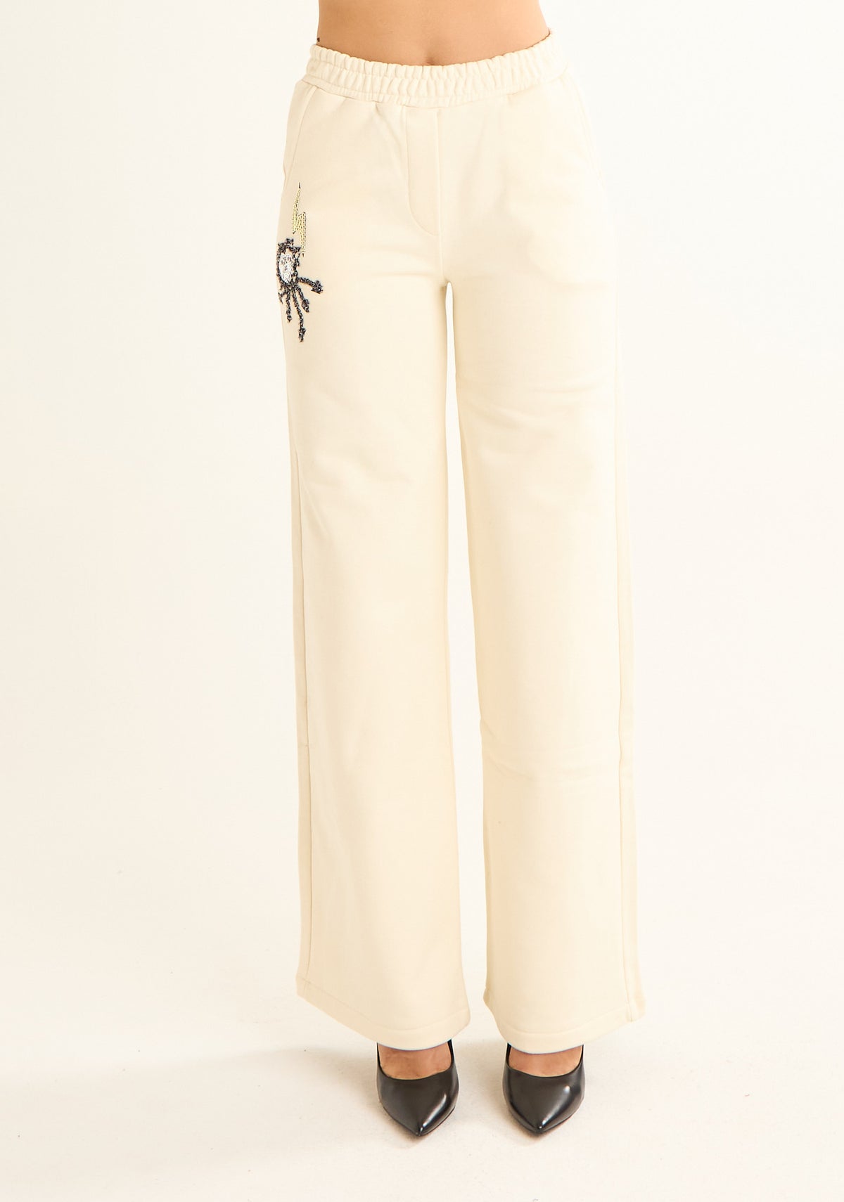 Pantalone in felpa con ricami