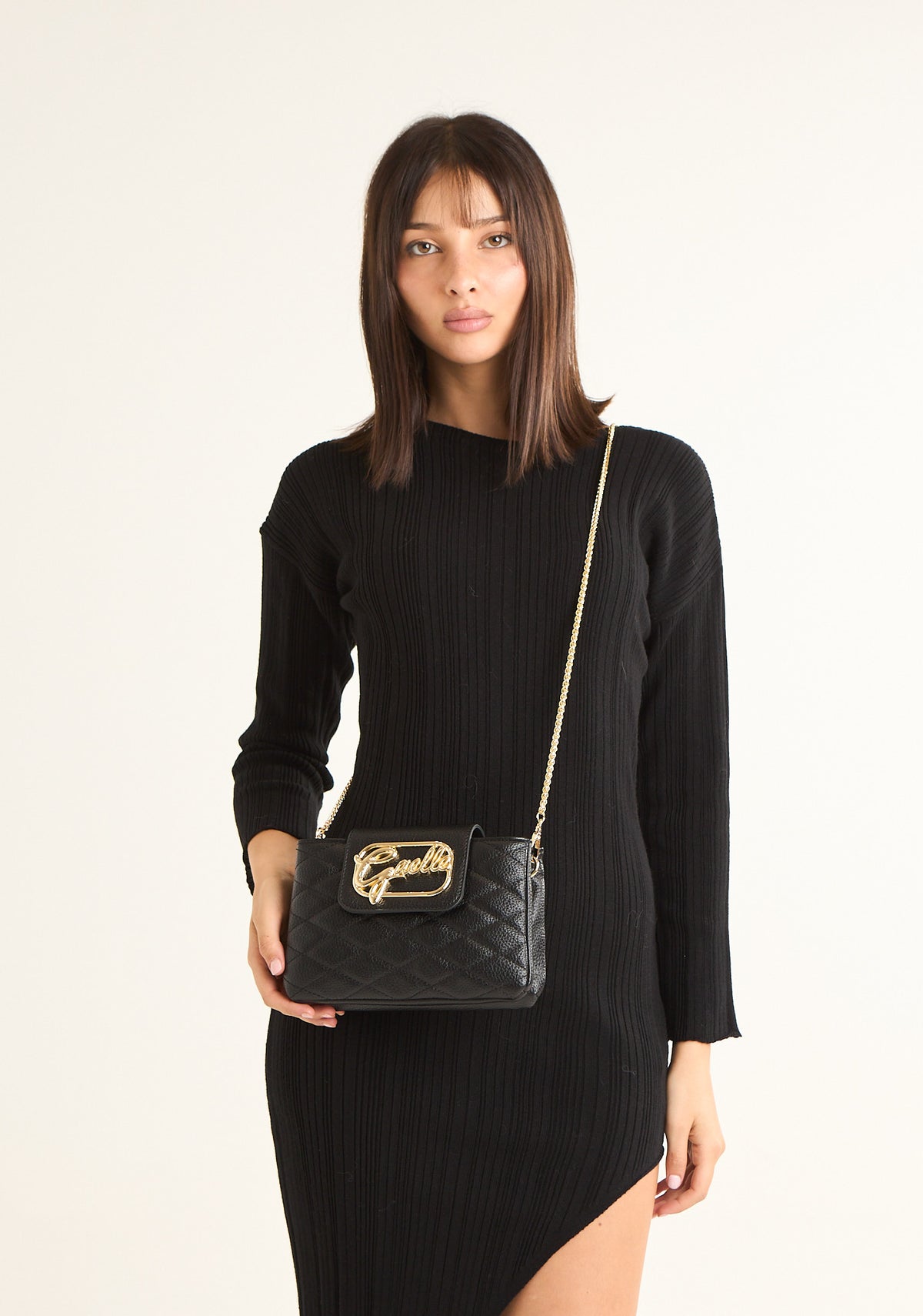 Pochette mini con logo corsivo