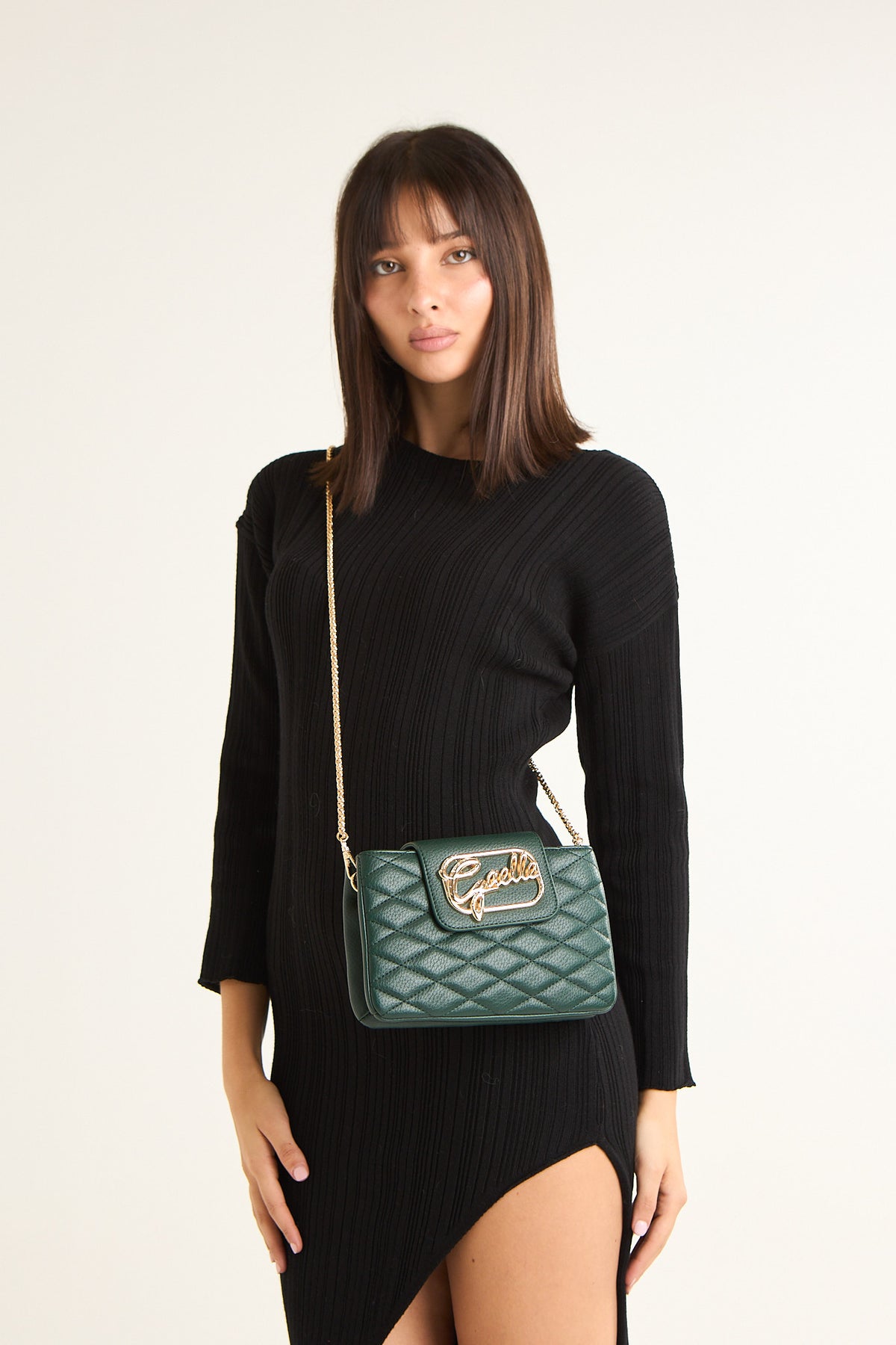 Pochette mini con logo corsivo