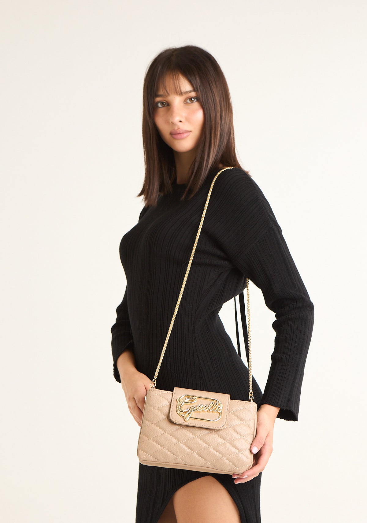 Pochette mini con logo corsivo