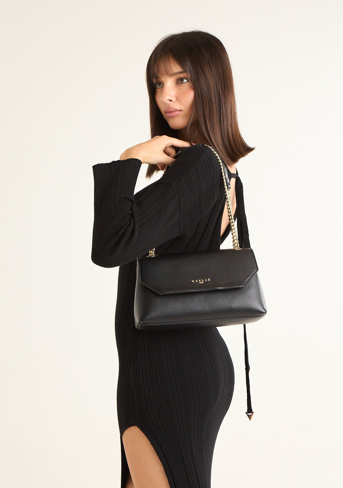 Borsa regular bottolato con manici a catena