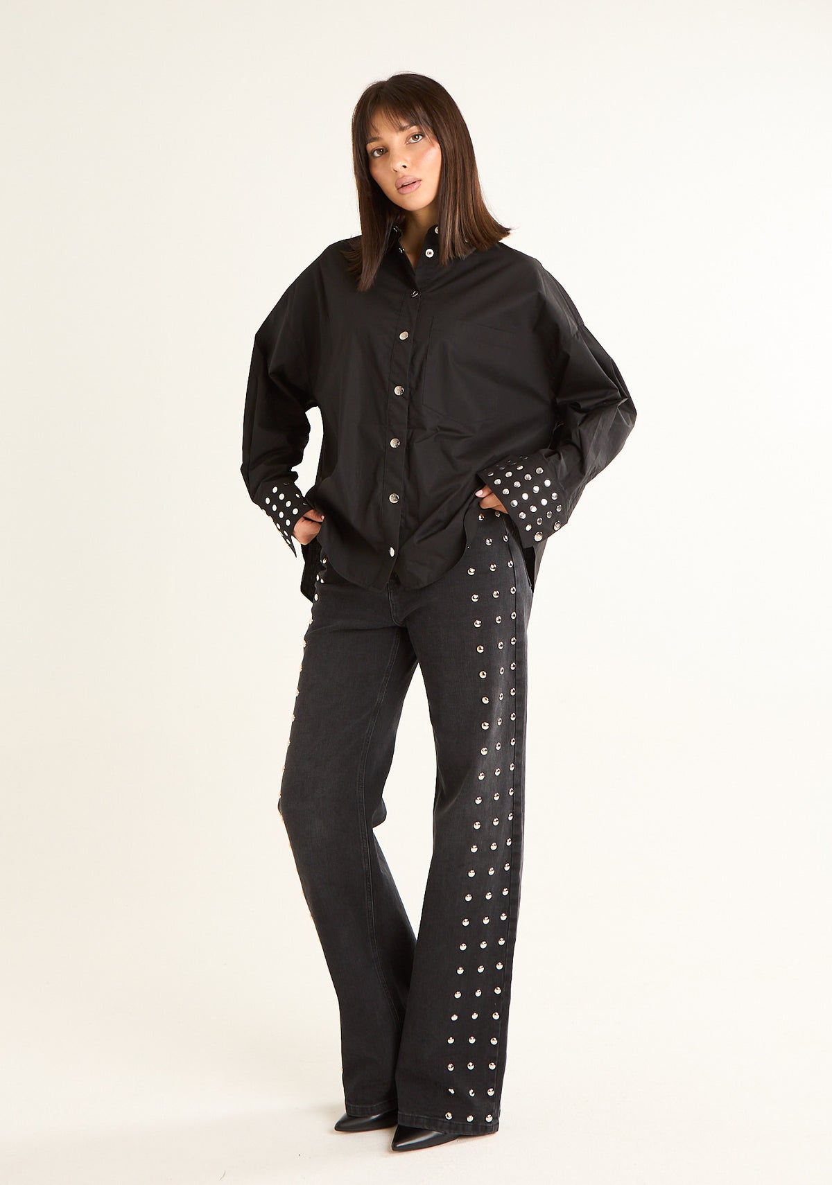 Camicia con borchie
