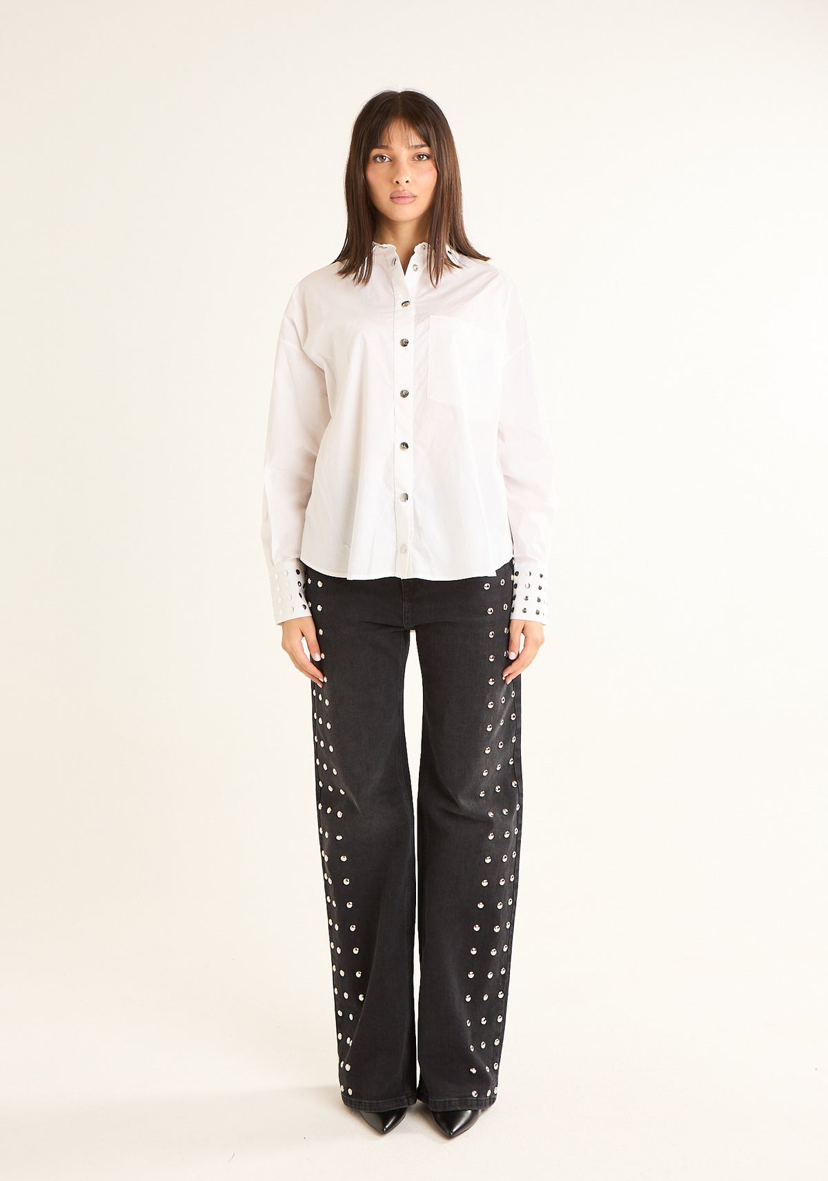 Camicia con borchie