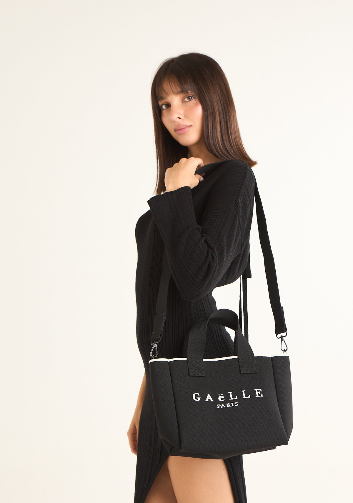 Borsa maxi logo jacquard