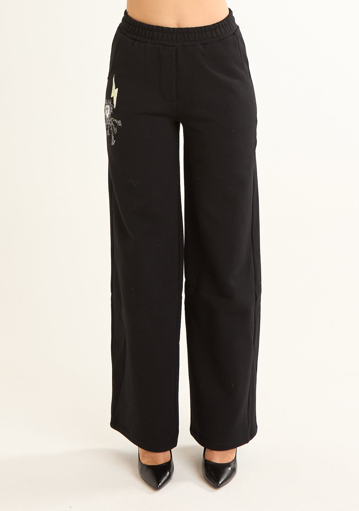 Pantalone in felpa con ricami