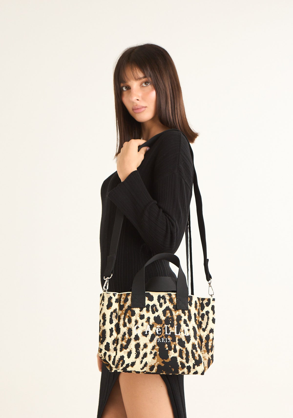 Borsa maxi logo jacquard