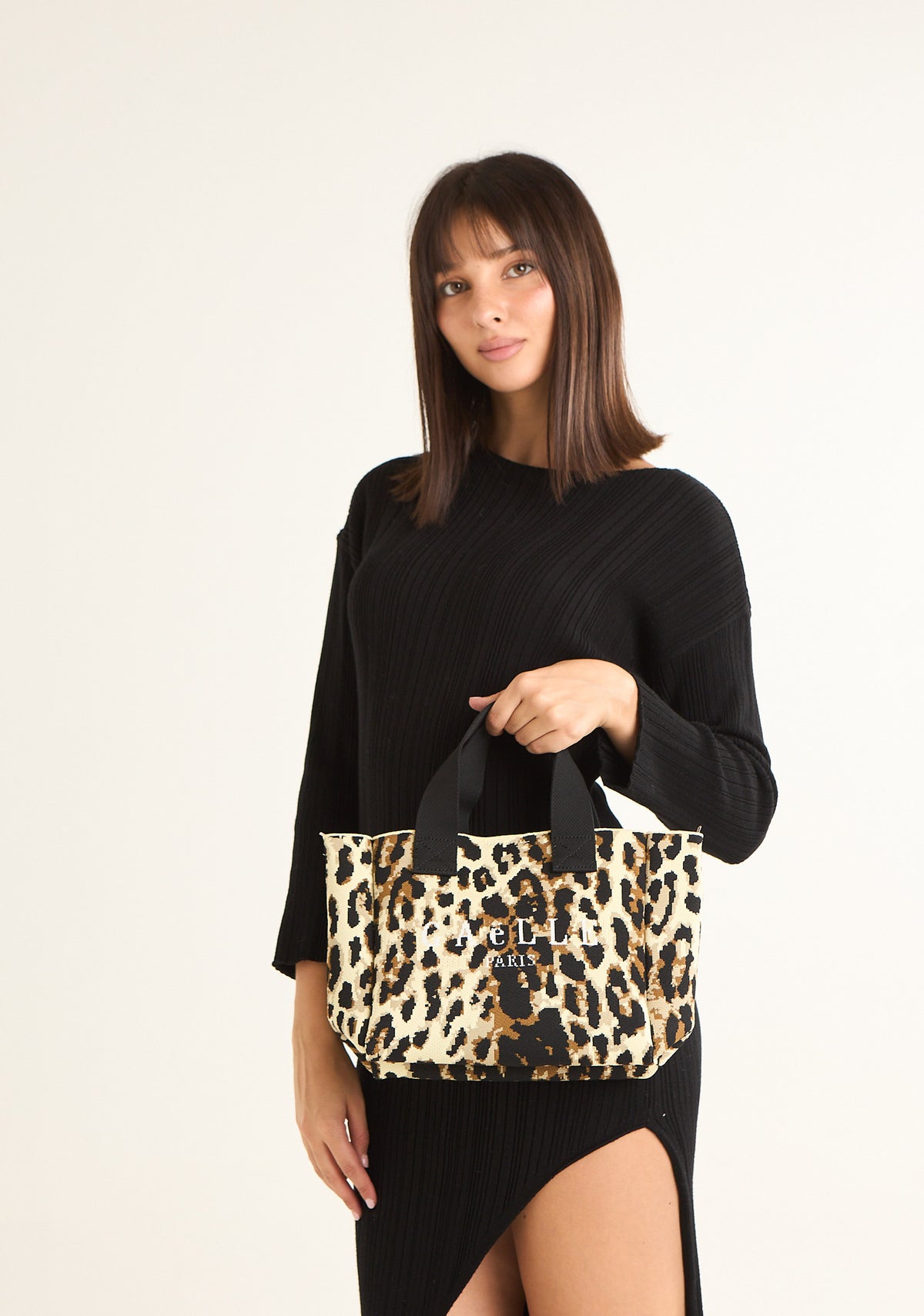 Borsa maxi logo jacquard