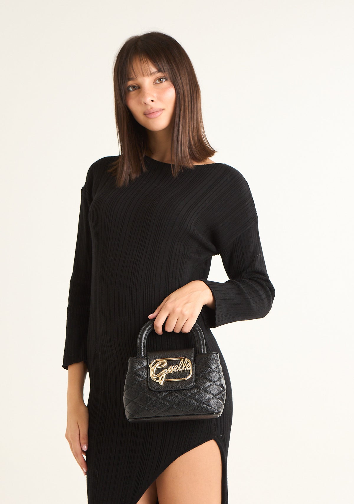 Borsa mini con logo corsivo