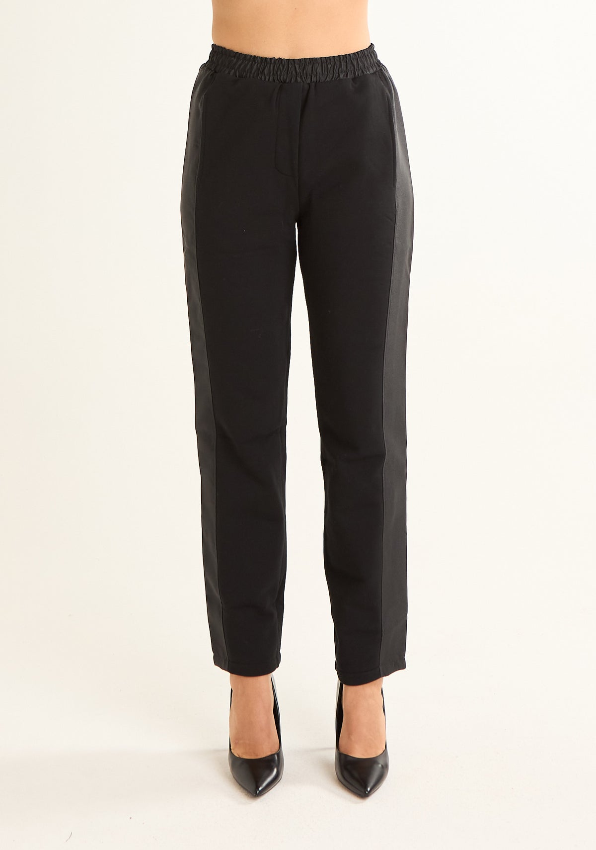 Pantalone con laterali in tessuto tecnico