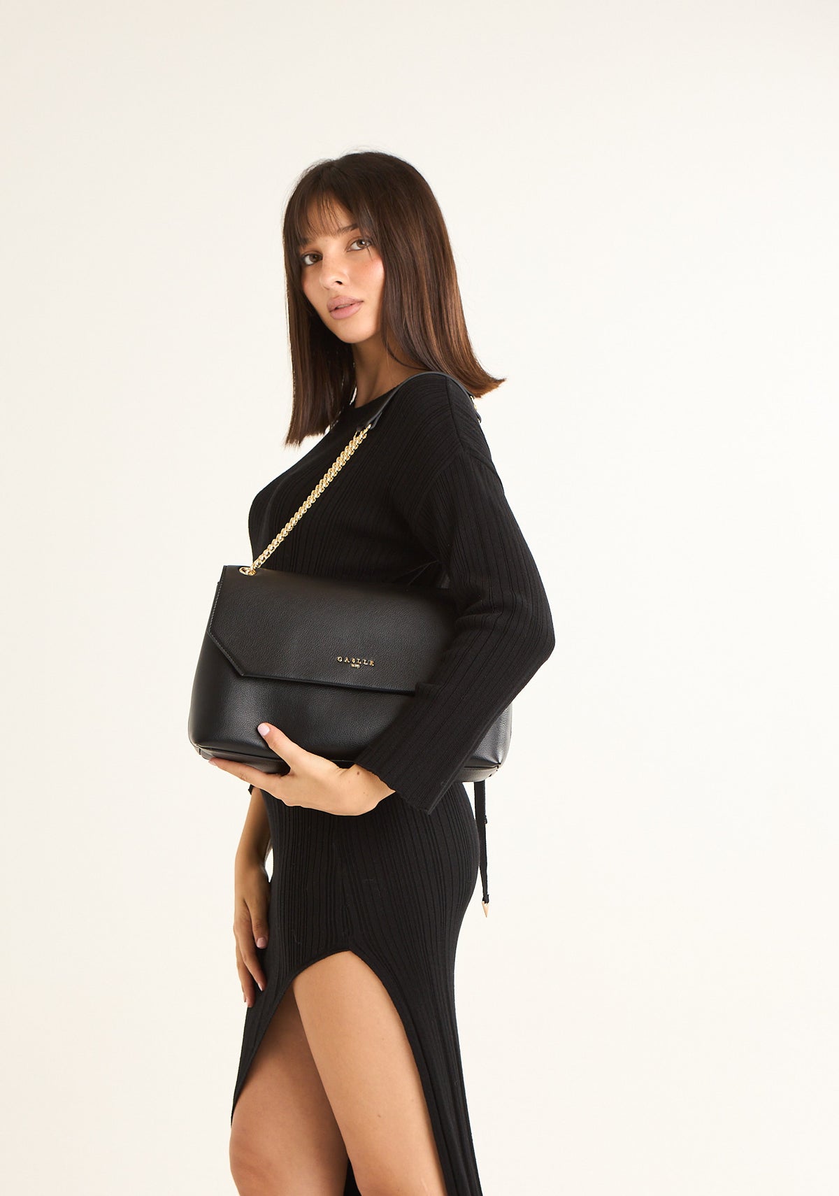 Borsa maxi a spalla con tracolla a catena