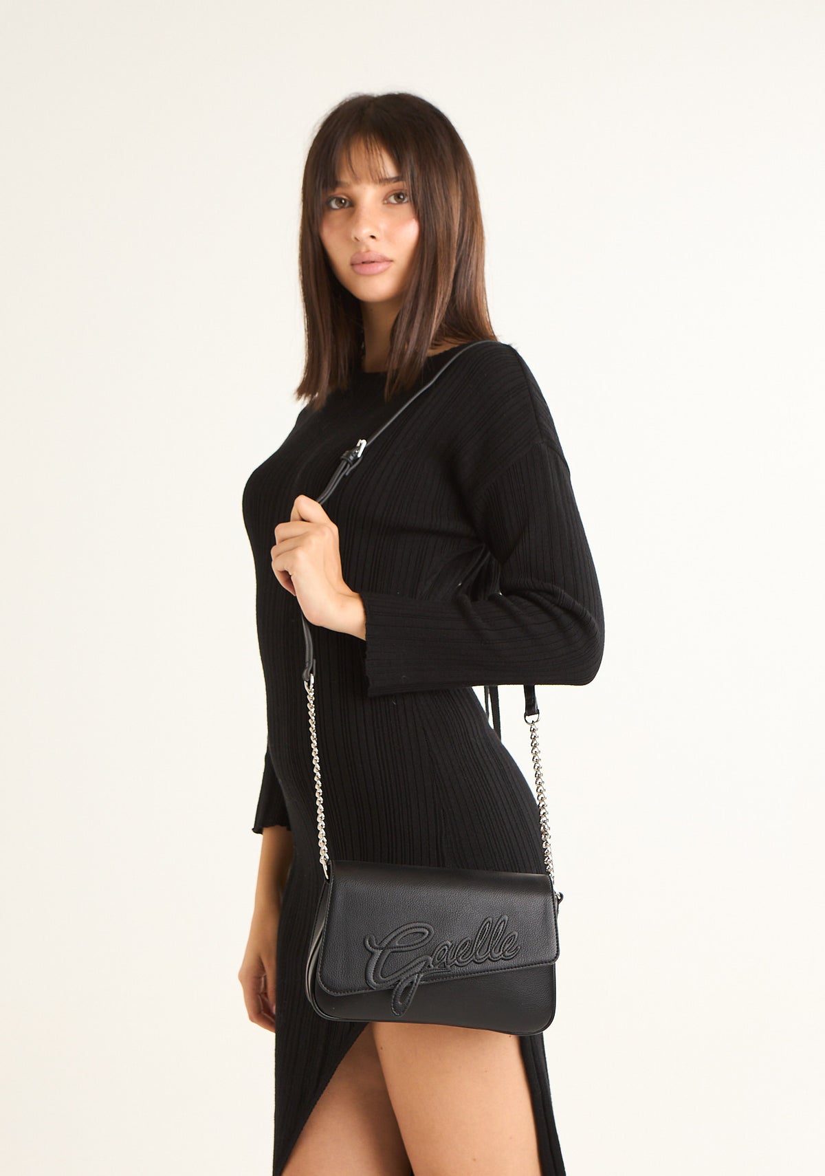 Borsa con maxi patch logato frontale