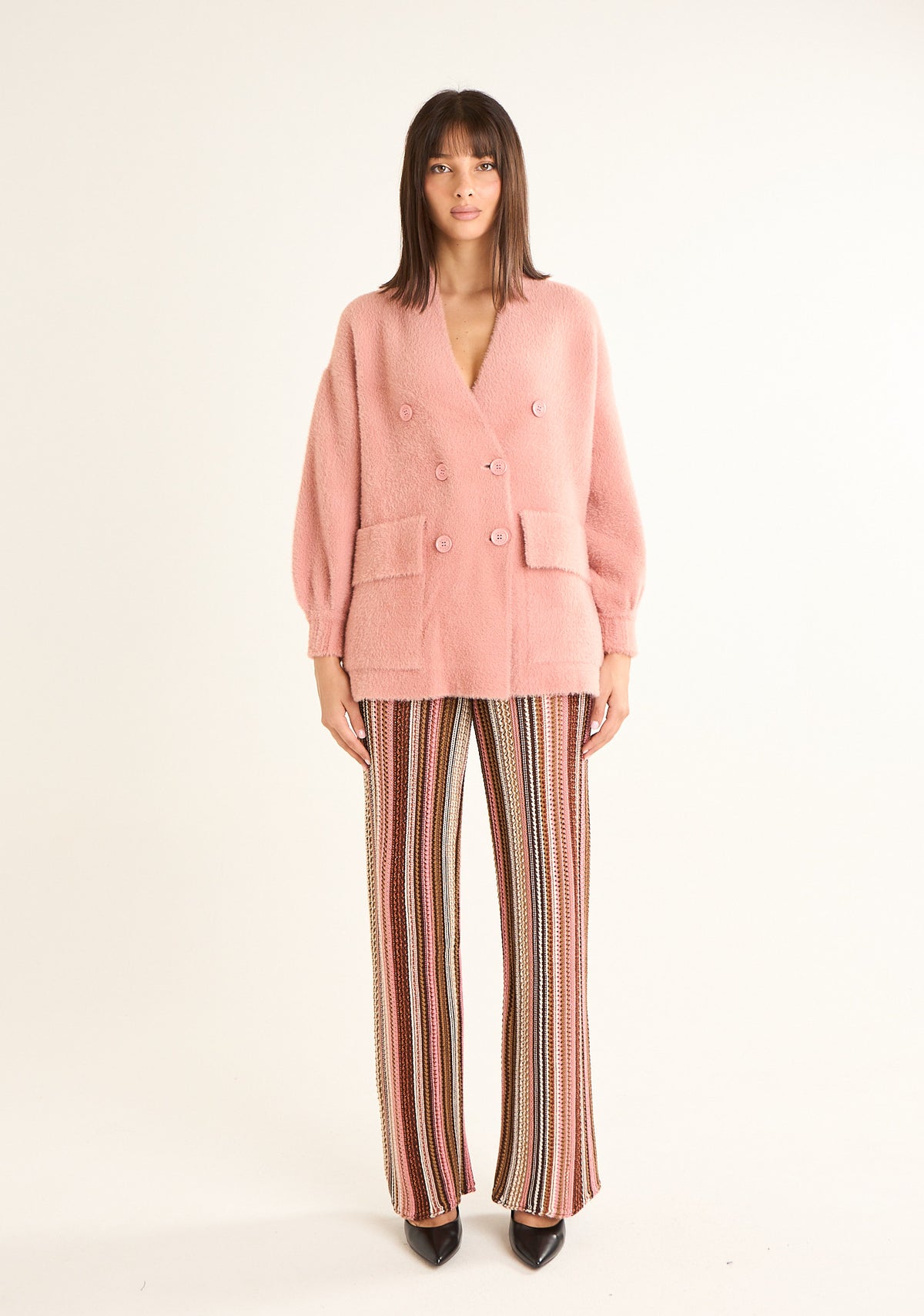 Cappotto corto picot in pelo