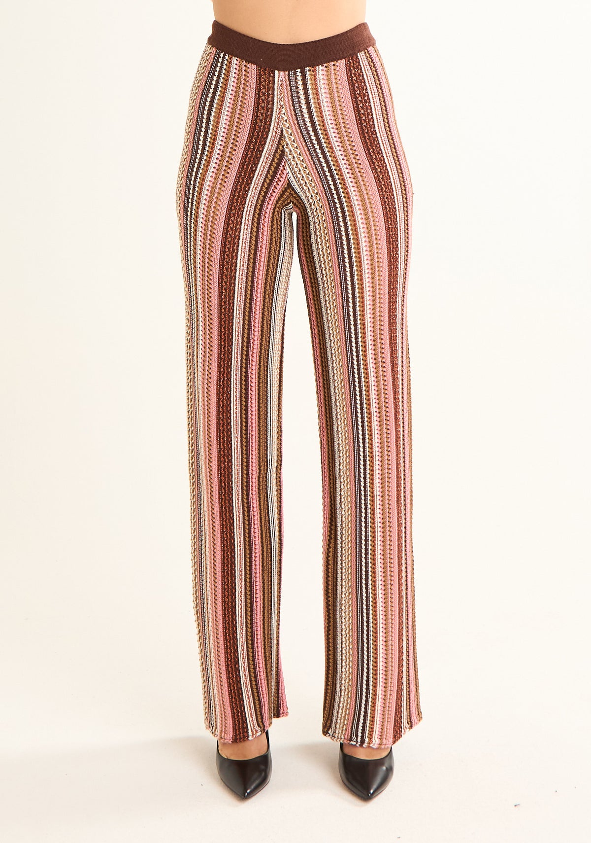 Pantalone in maglia rigata