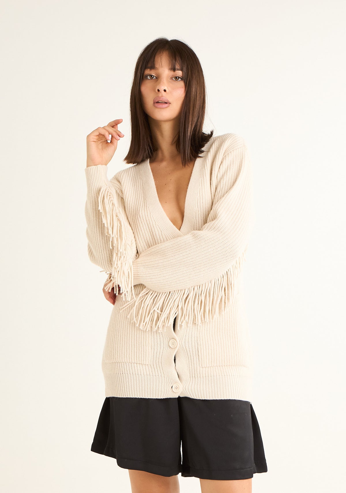 Cardigan con frange