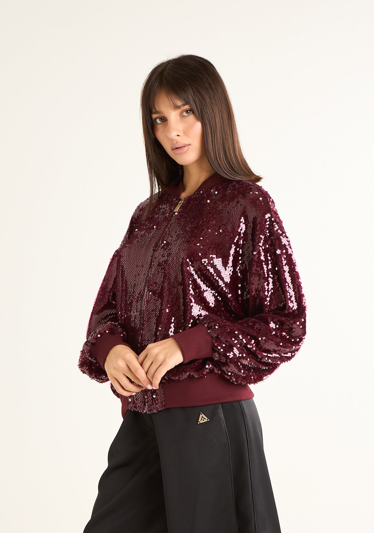 Bomber con paillettes allover