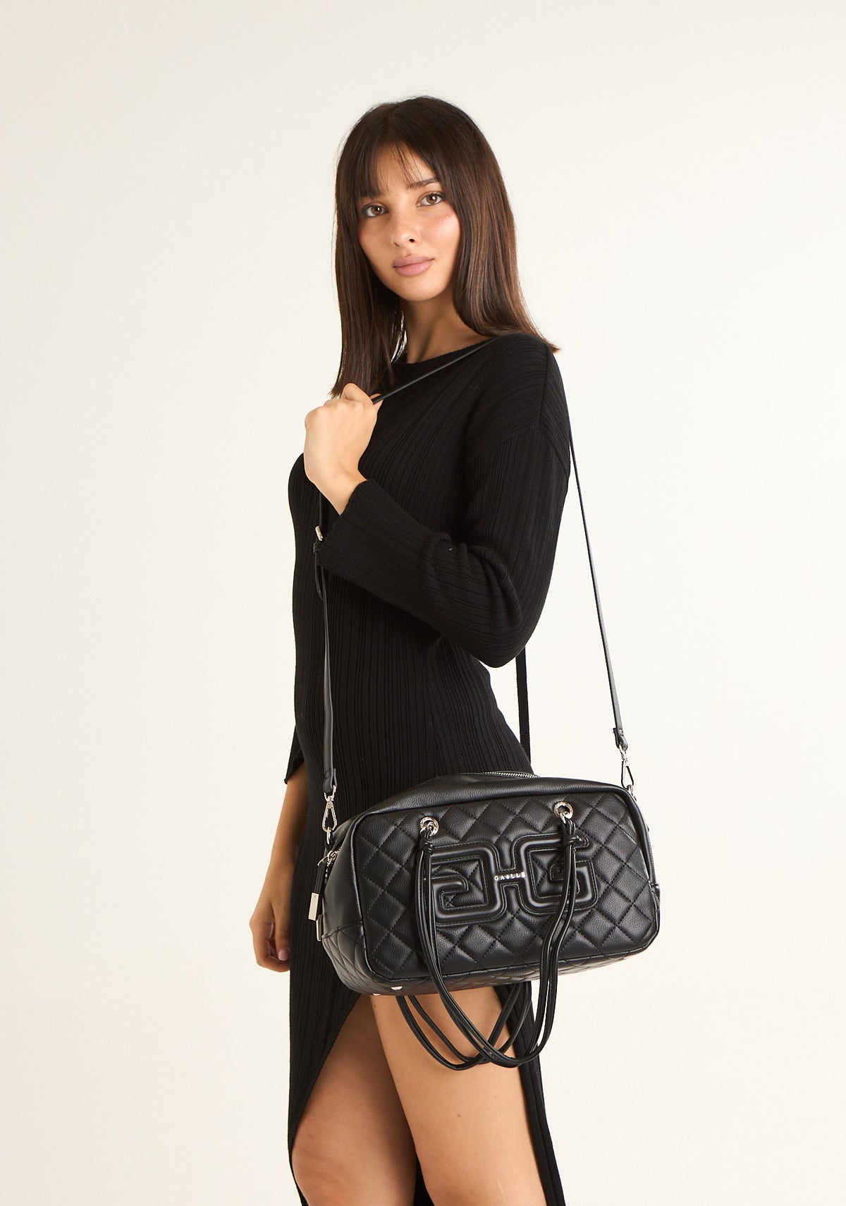 Borsa regular matelasse' con logo