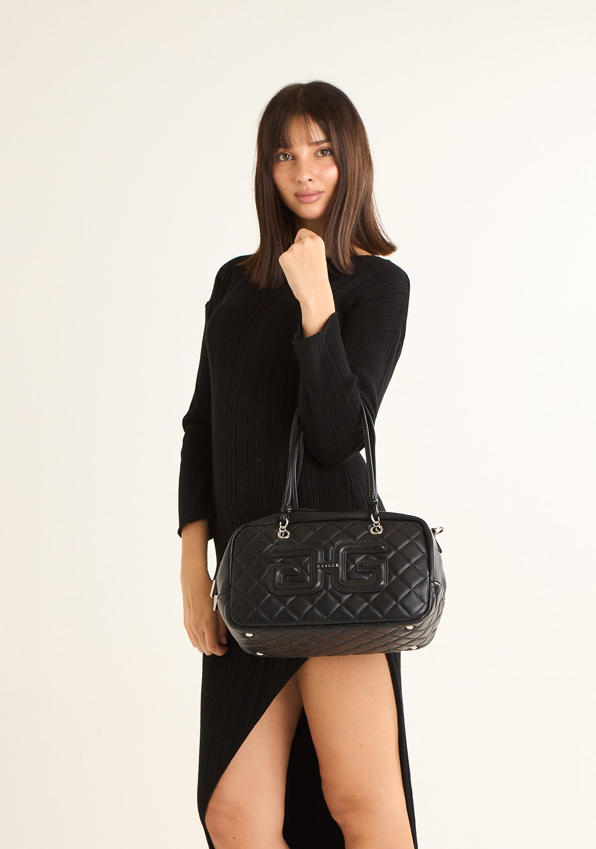 Borsa regular matelasse' con logo