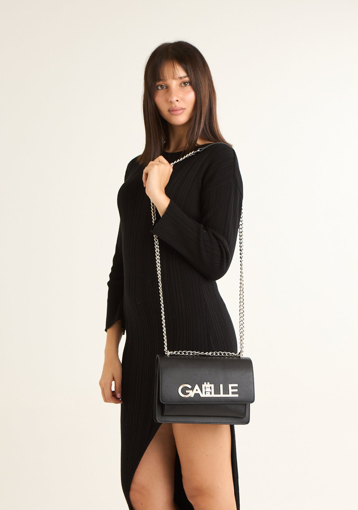 Borsa regular con logo ampio su patta
