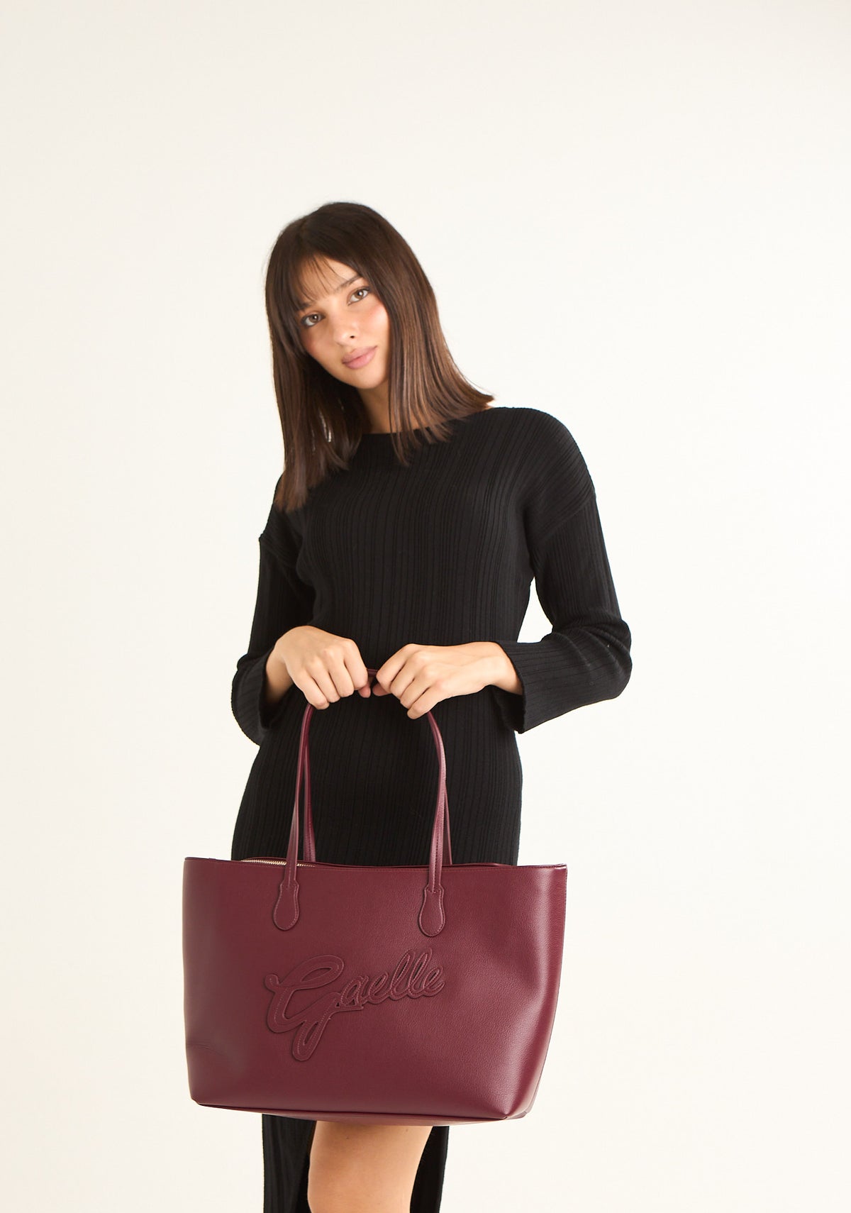 Borsa maxi shopper con patch college