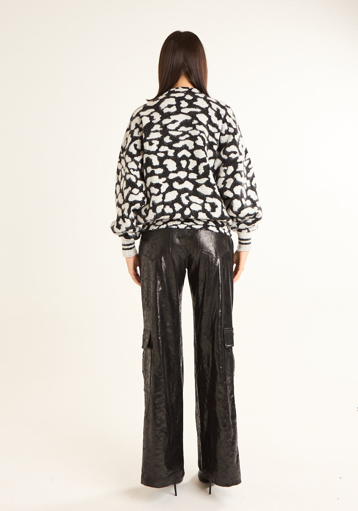 Bomber maculato in maglia