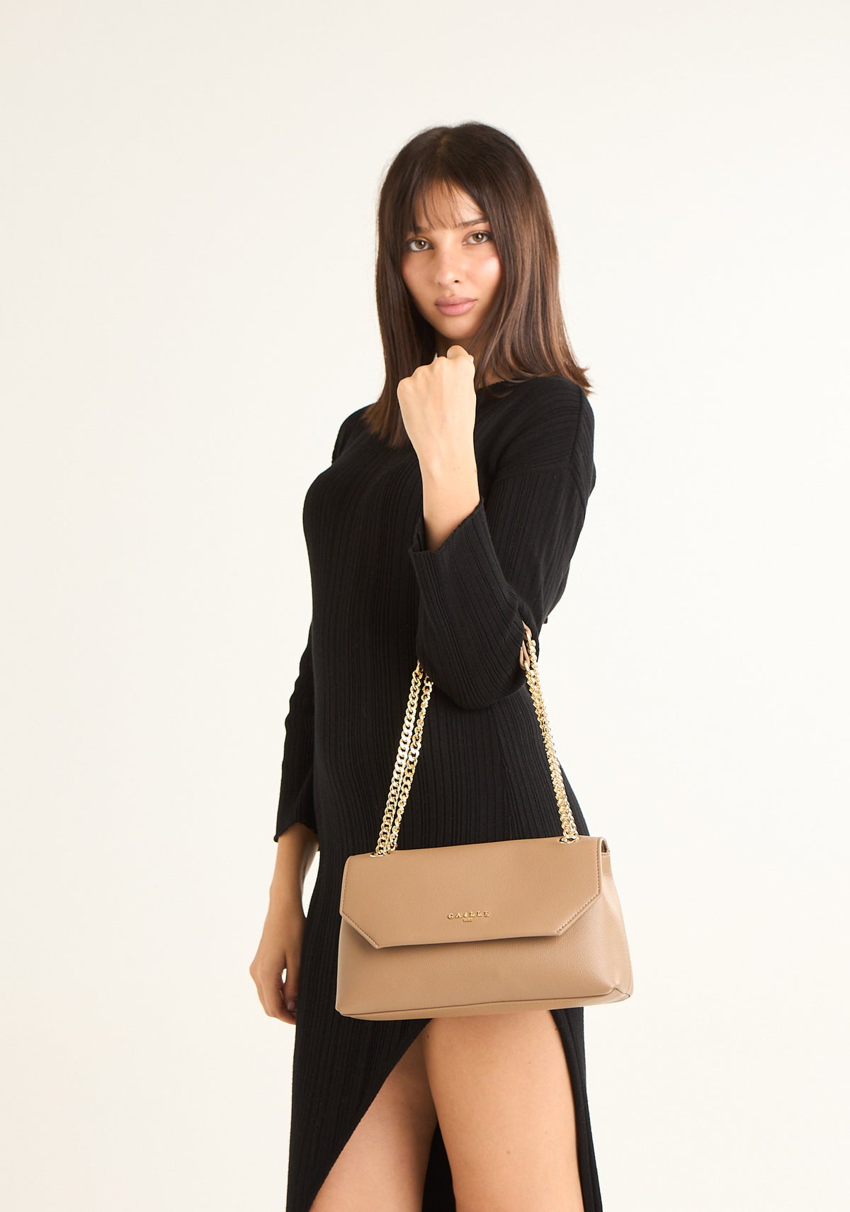 Borsa regular bottolato con manici a catena