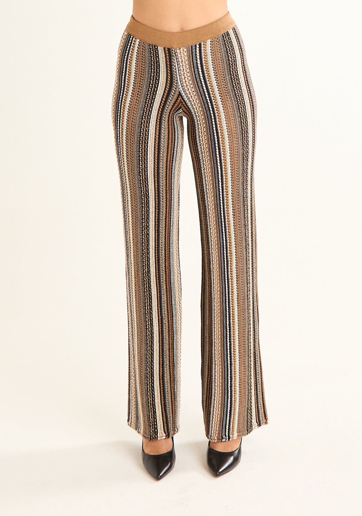 Pantalone in maglia rigata
