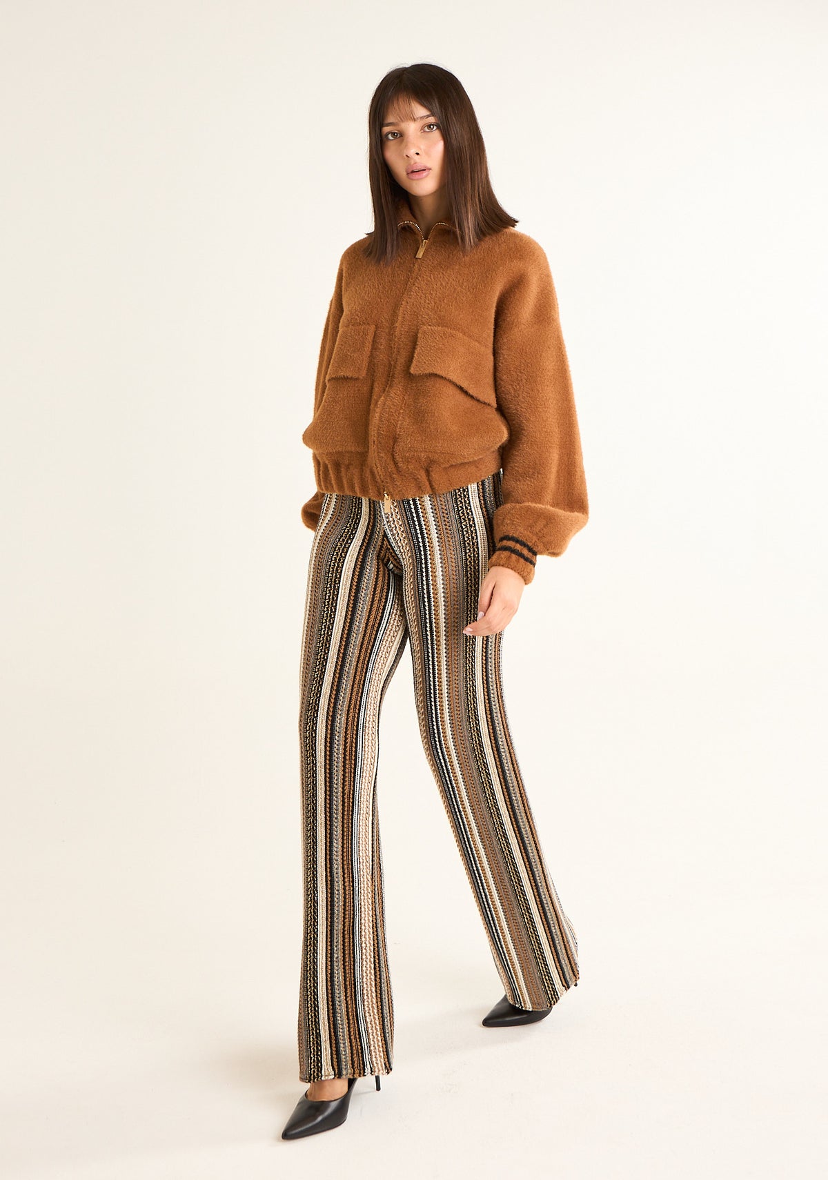 Pantalone in maglia rigata