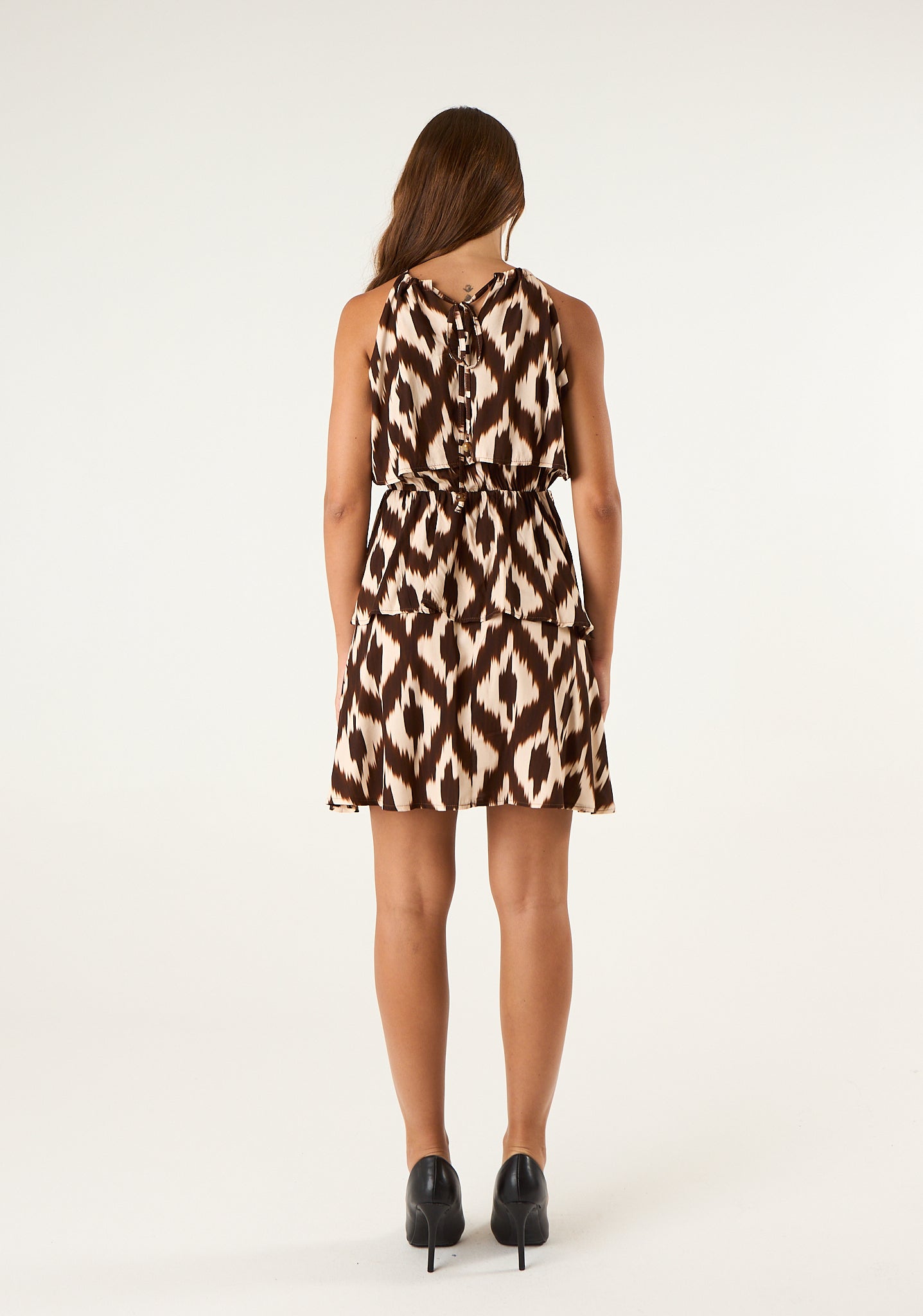 Abito corto skater in fantasia ikat