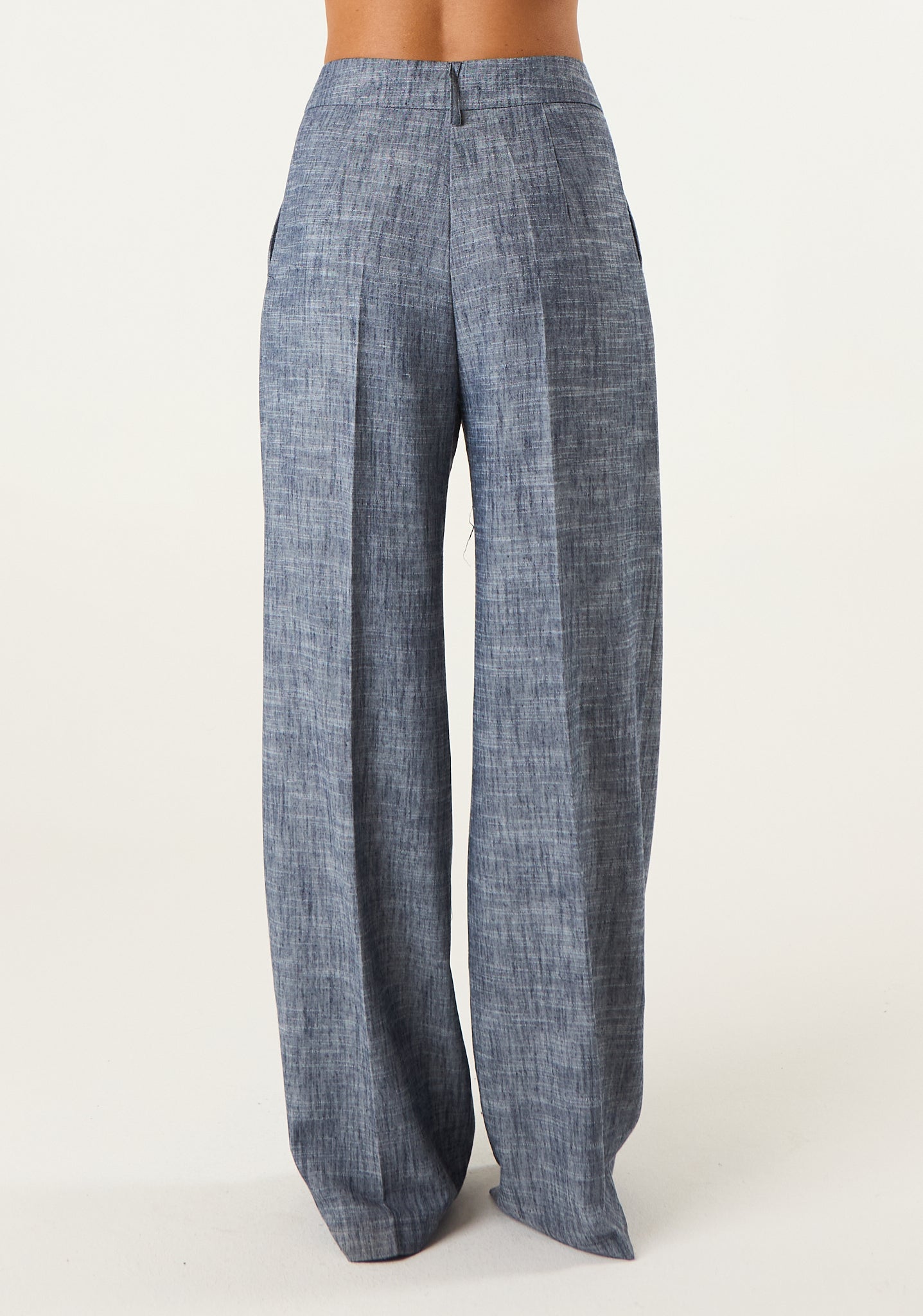 Pantalone palazzo in tessuto fiammato