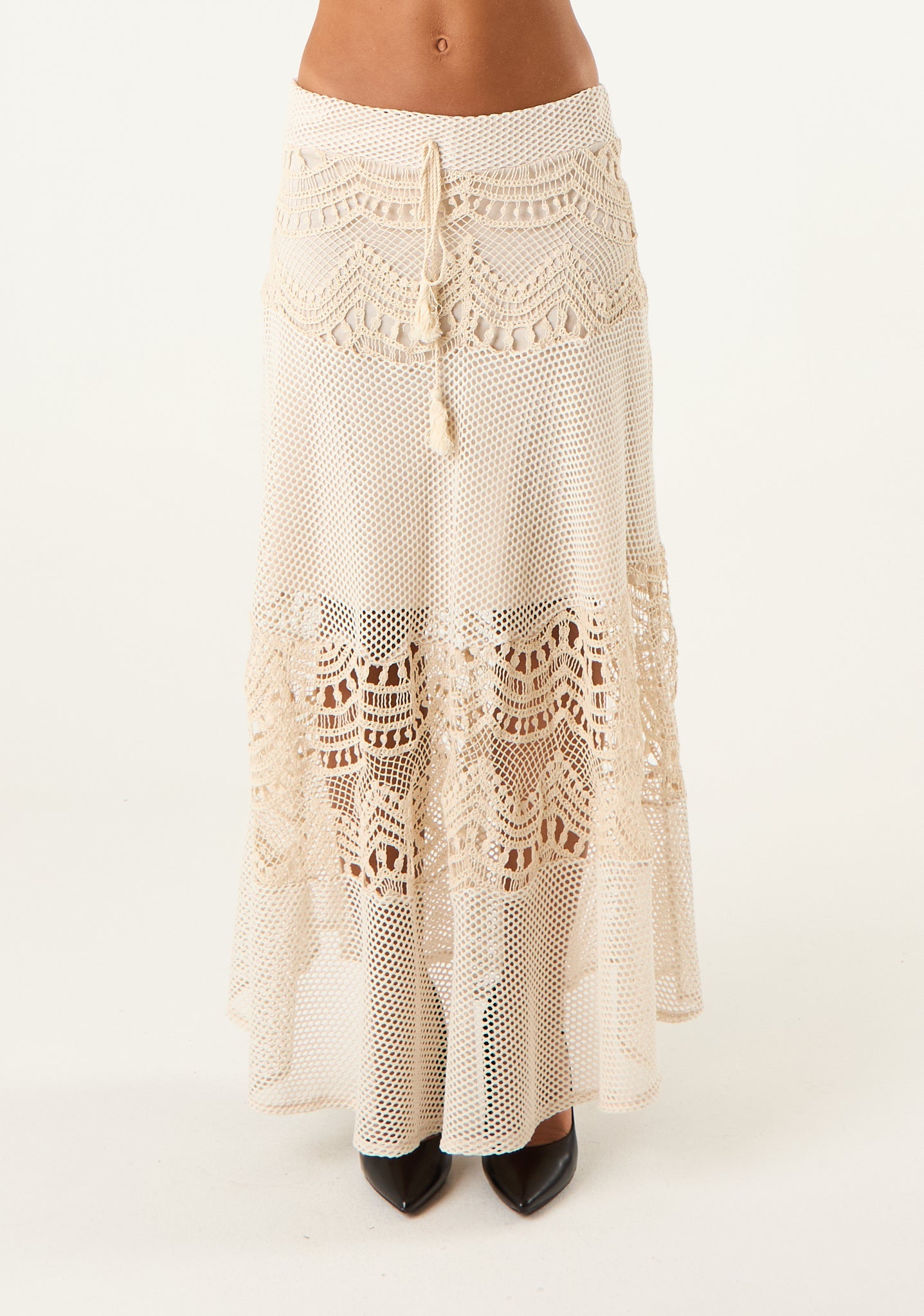Gonna maxi in macramè