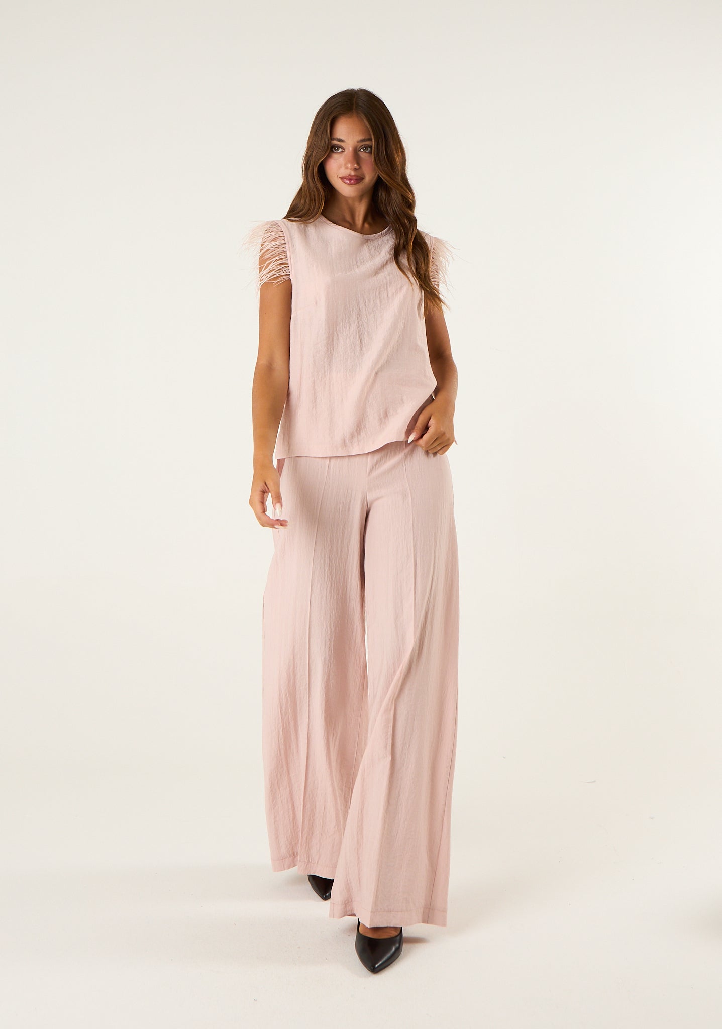 Pantalone palazzo in seta lavata