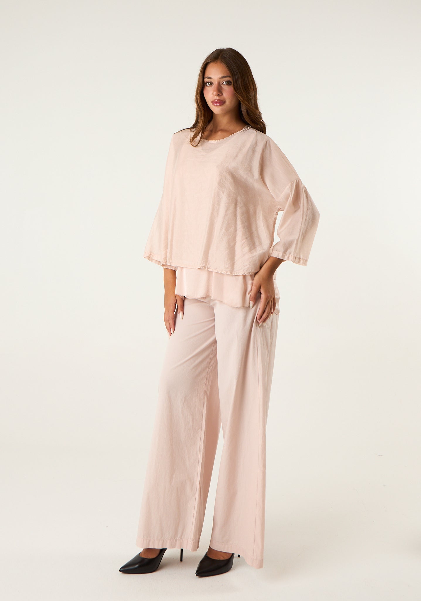 Pantalone palazzo in cotone morbido