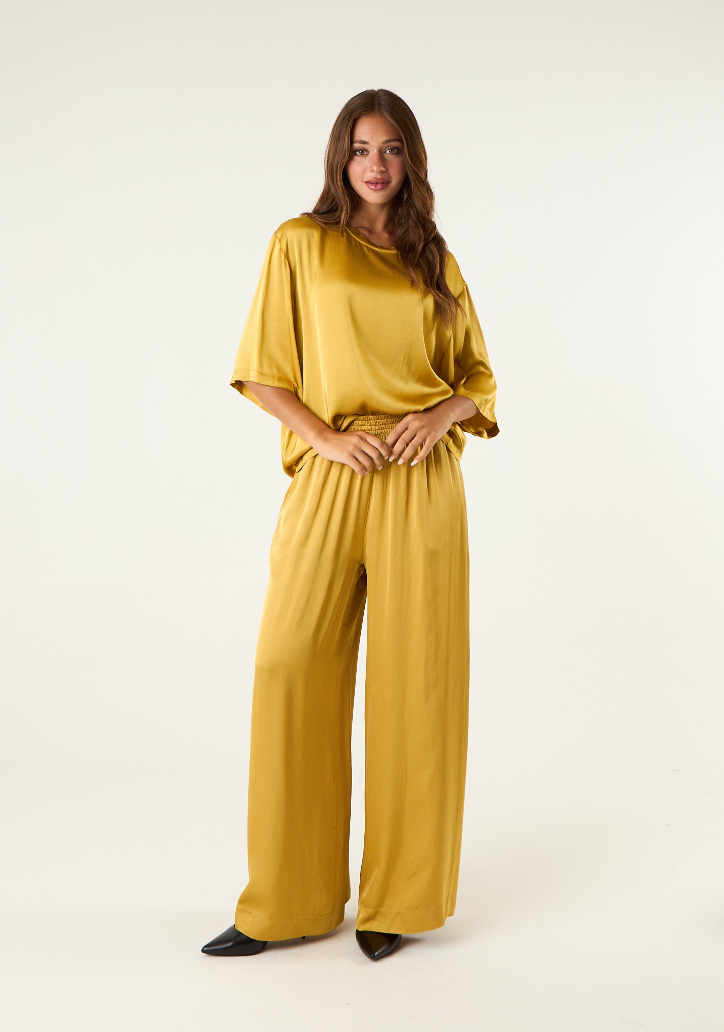 Pantalone palazzo in seta lavata