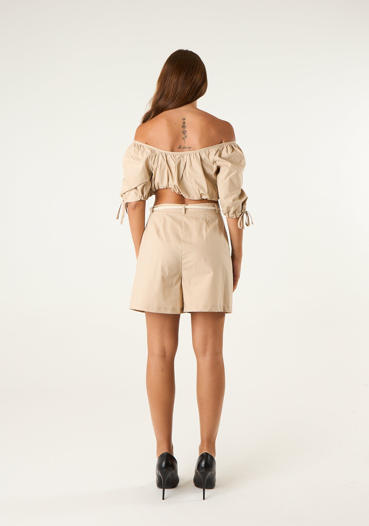 Coordinato top e short in popeline