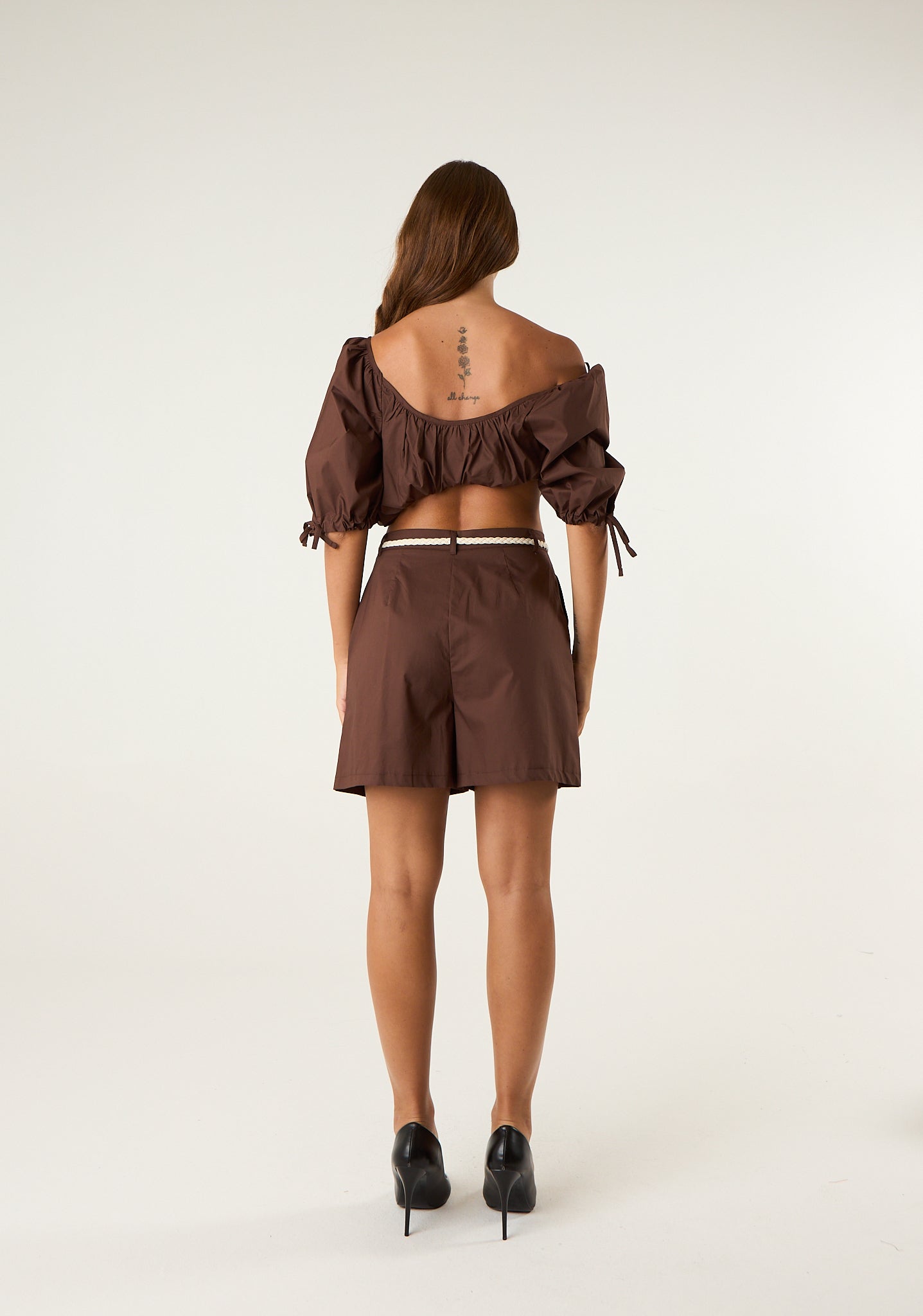 Coordinato top e short in popeline