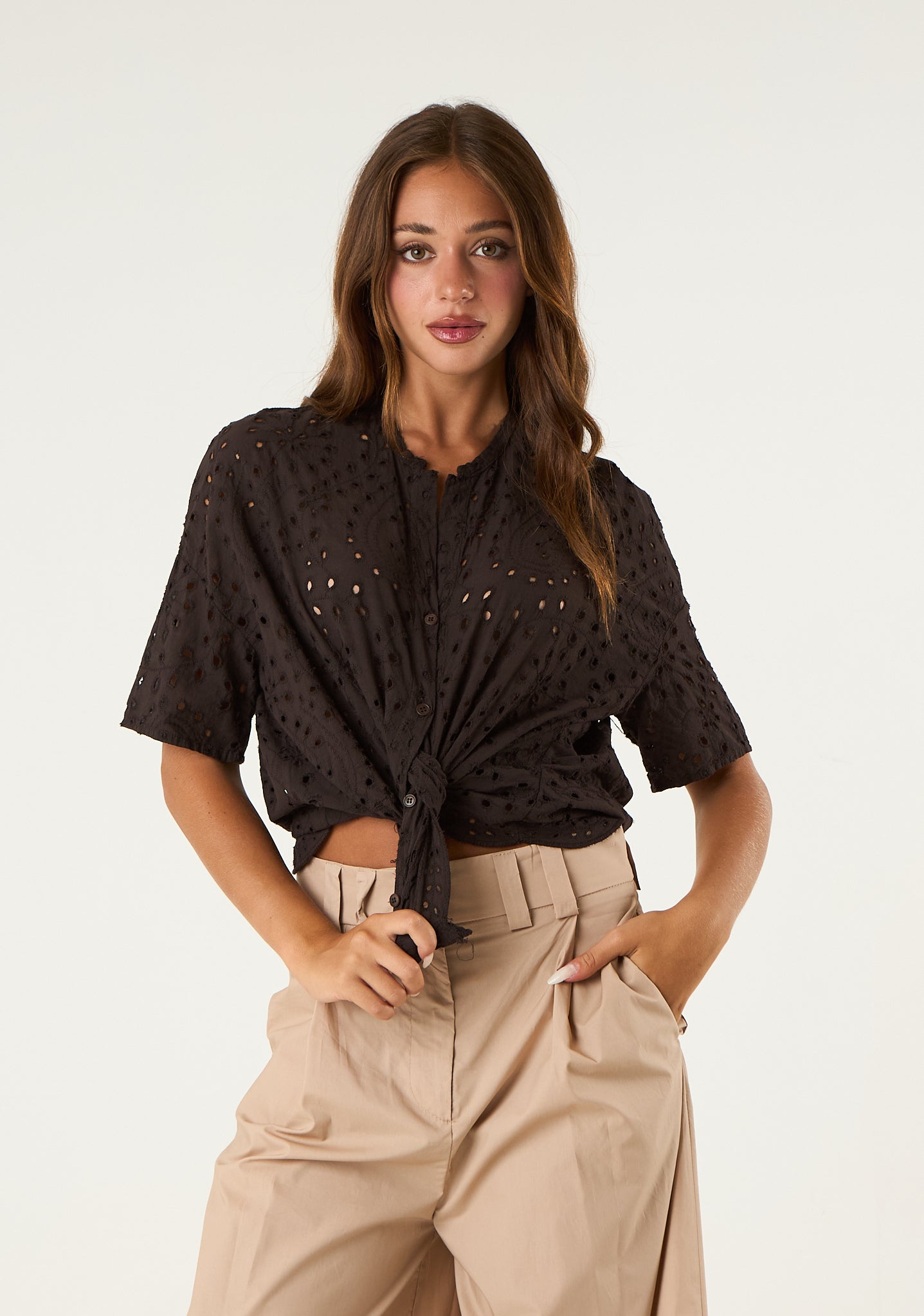 Top in pizzo sangallo