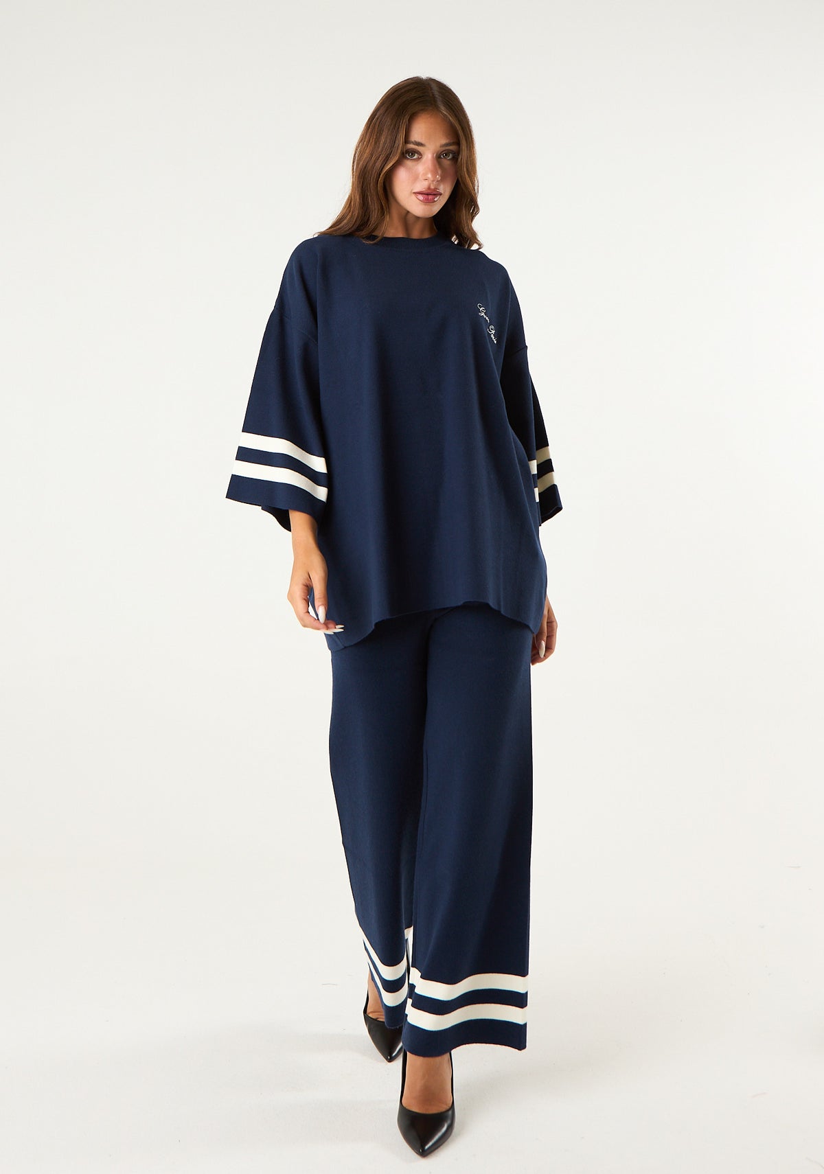 Pantalone palazzo in maglia
