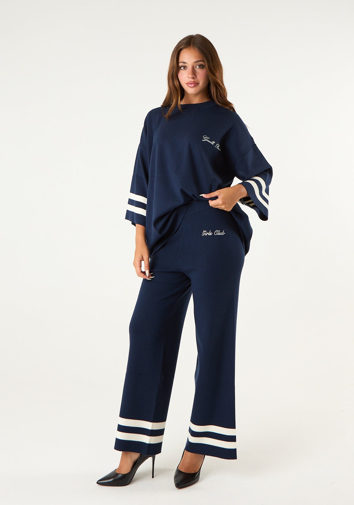 Pantalone palazzo in maglia