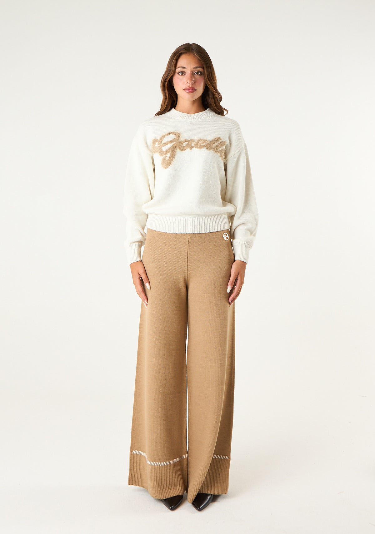 Pullover con logo lurex