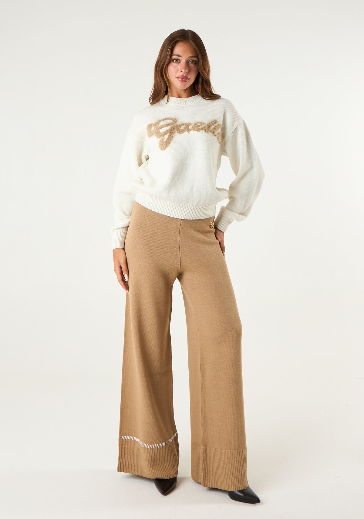 Pullover con logo lurex